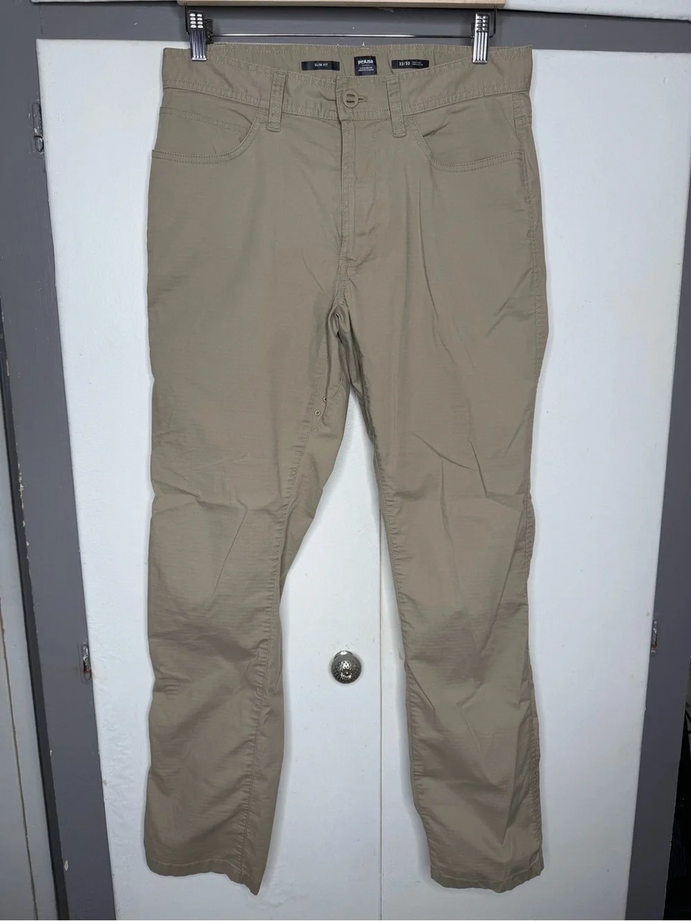 Prana Men Zion Ripstop Slim Pant Size 32x32 Hiking Outdoor Trail beige